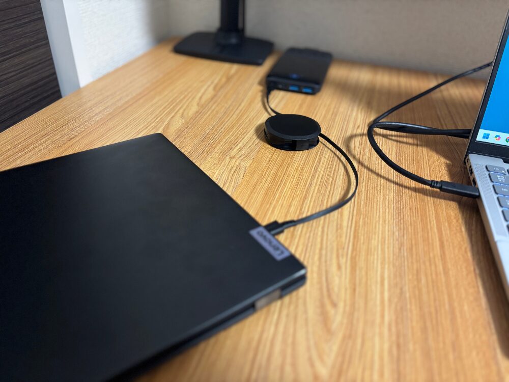 オウルテック 片引き巻取り式 Type-Cケーブル「katamaki」　給電　PC　画像